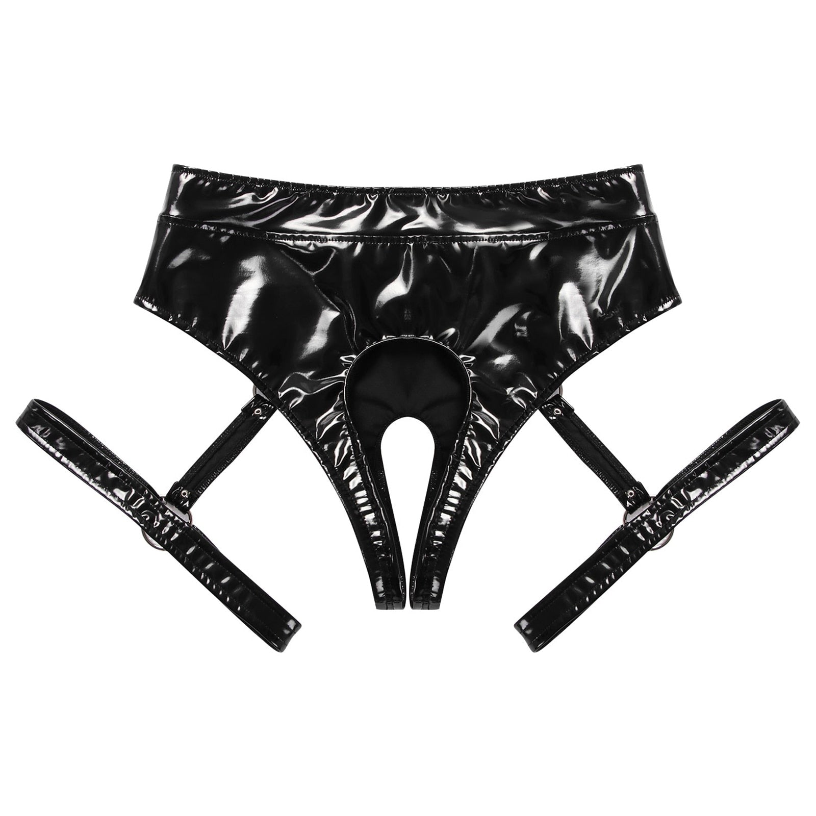 Tara | Open Patent Leather Panties